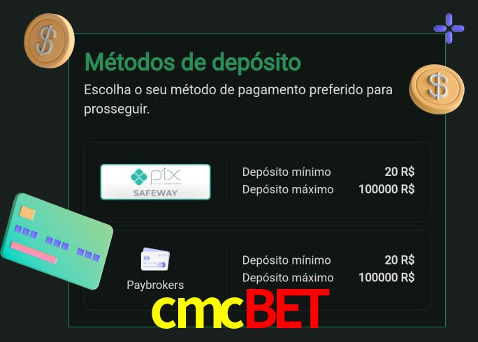 O cassino cmcbet oferece uma grande variedade de métodos de pagamento